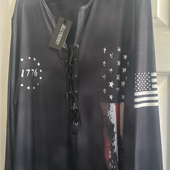 NWT Warrior Style Men's Patriot Patriotic Veteran Long Sleeve Shirt SOFT 2XL TTS - Picture 5 of 11